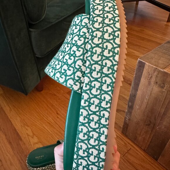 Gucci GG Monogram Platform Sandals 39.5 - Canvas and Leather WORN TWICE - Picture 3 of 12